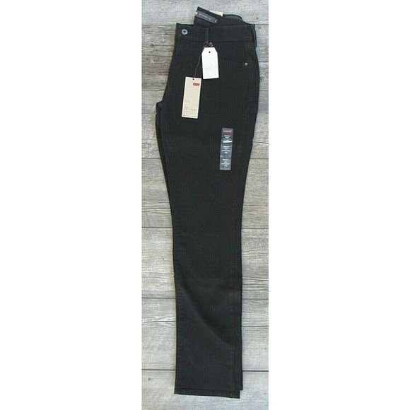 LEVI'S 505 Women's Straight Mid Rise Black Jeans - Picture 1 of 3